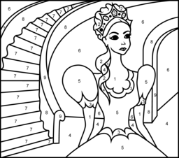 Cinderella - Printable Color by Number Page