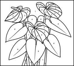 Anthurium - Printable Color by Number Page