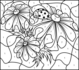 Camomile - Printable Color by Number Page - Hard